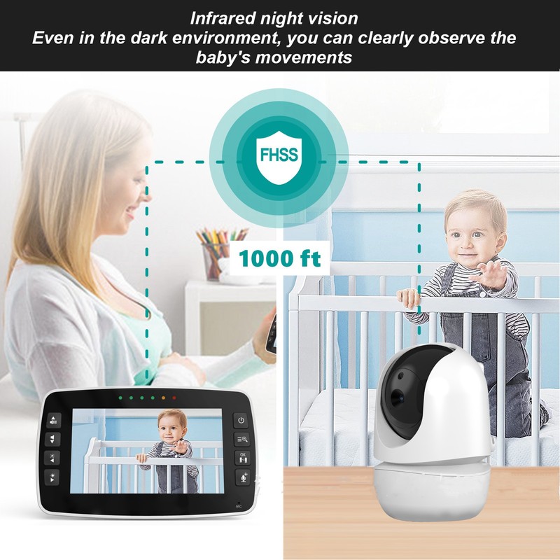 Baby Monitor Wireless Two Way Intercom Motion Detection Multiscreen Connection