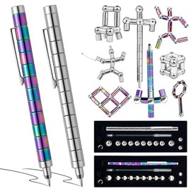 2PCS Bolgrafo de Juguete Multifuncional, Pluma de Escritura Imn deformable Multifuncional, Bolgrafo de Metal, Regalo para Nios o Amigos               
