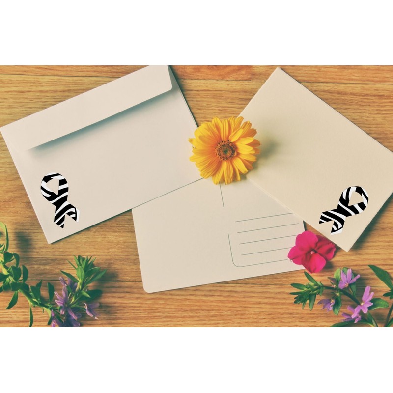 500 Zebra Ribbon Stickers – Zebra Print Ribbon for Rare