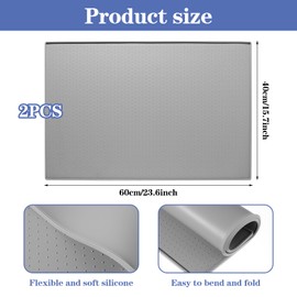 2 PCS Water Cooler Mat, 24" x 16" Large Size Non-Slip Water Cooler Dispenser Mat with Raised Edges for Floor Protection, Water Cooler Dispenser Mat for Bedrooms,Kitchens, Offices, Bars