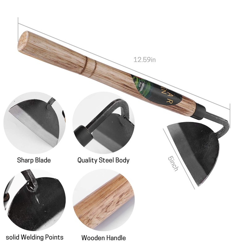 ZELARMAN Garden Weeding Sickle/Hand Hoe, Gardening Cutting Grass Sickle, Japanese