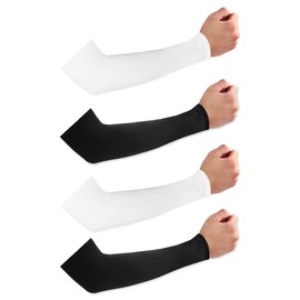cwdvovy Arm Warmers Pack of 2 Unisex Arm Sleeves Breathable Anti-UV Arm Warmers for Volleyball, Cycling, Basketball, Running, Outdoor Work, Gaming, White