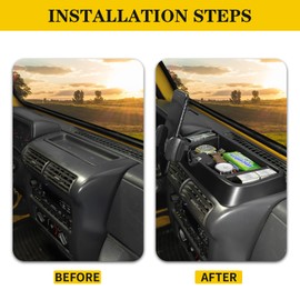 Hoolcar - Soporte para teléfono celular, consola central, bandeja para salpicadero, organizador de caja de almacenamiento para Jeep Wrangler TJ de 1997-2006, bandera americana