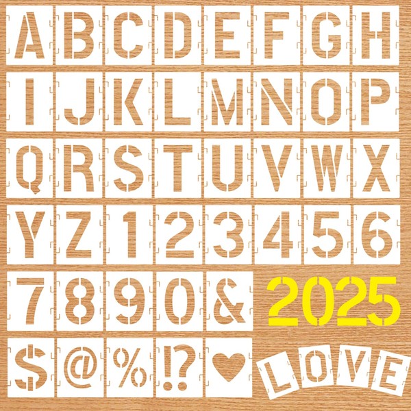 QMLING 84-Piece Letter Stencil Set, 5 cm / 2.5 cm,