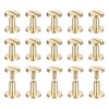 sourcing map 25Pack Brass Chicago Screws, 8x10mm Flat Head Screw