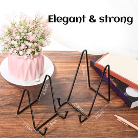 Mixweer 24 Pcs Plate Stands for Display Metal Display Stand Photo Easel Stand Book Holder Picture Stand for Decorative Display Easels Picture Frame Stand Plate Rack (4.3 Inch)