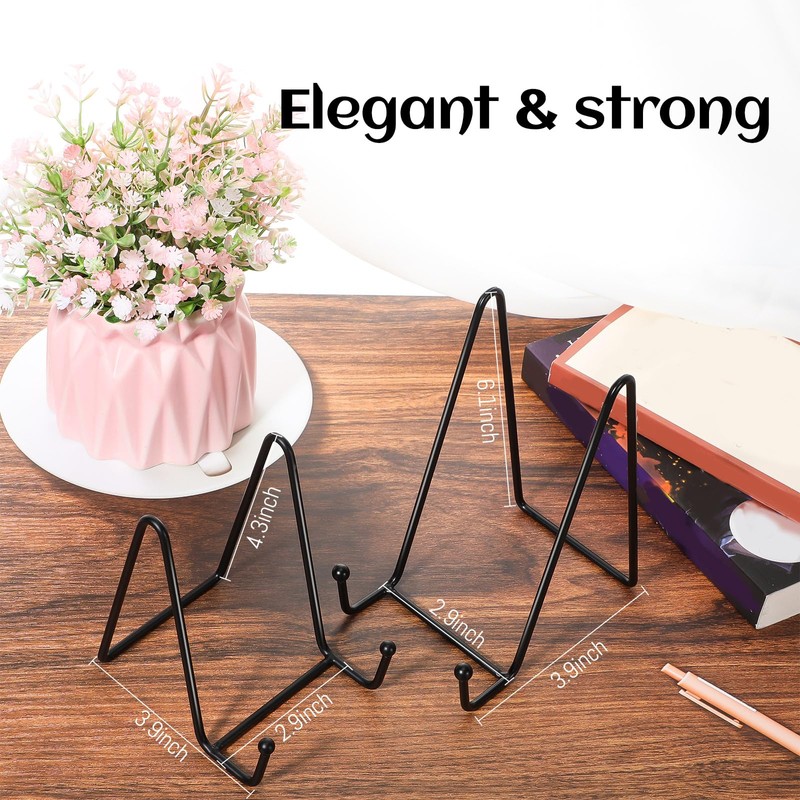 Mixweer 24 Pcs Plate Stands for Display Metal Display Stand