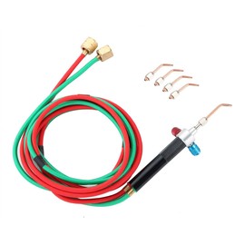 NATGAI Mini Oxygen Torch Kit, Mini Gas Little Torch Welding Soldering Gun, Practical Gas Oxygen Acetylene Torch with Flexible Hoses for Jewelry Repairing with 5 Weld Tips