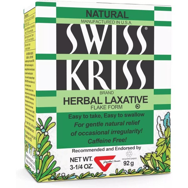 Swiss Kriss Herbal Laxative Flakes Natural Irregularity Relief Gentle 3.2