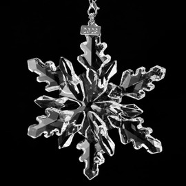SIYOUKI 2023 Annual Ornament Christmas Crystal Decoration, Winter Crystal Snowflake Ornaments, (2023-Transparent)