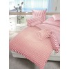 Janine Design Striped Bed Linen Modern Classic Dark Red Pillowcase