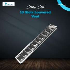 MARINE CITY 5-Slot Louvered Vent, Stainless Steel, Corrosion-Resistant, Mirror Finish, Easy Installation, 12-7/8" x 4-3/8" x 1-1/2", Ideal for Boats, Yachts, Caravans, Homes (Pack of 2)