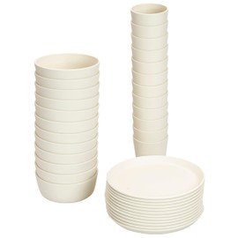 Betzold Tableware Set - 36 Pieces - Stackable, Shatterproof & Dishwasher Safe - Made of Organic Plastic