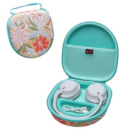 XANAD Hard Case for Sony WH-CH720N/WH-CH520N/WH-CH710N/WH-CH510 Wireless Bluetooth Noise Canceling Over The Ear Headphones （Green Flower）