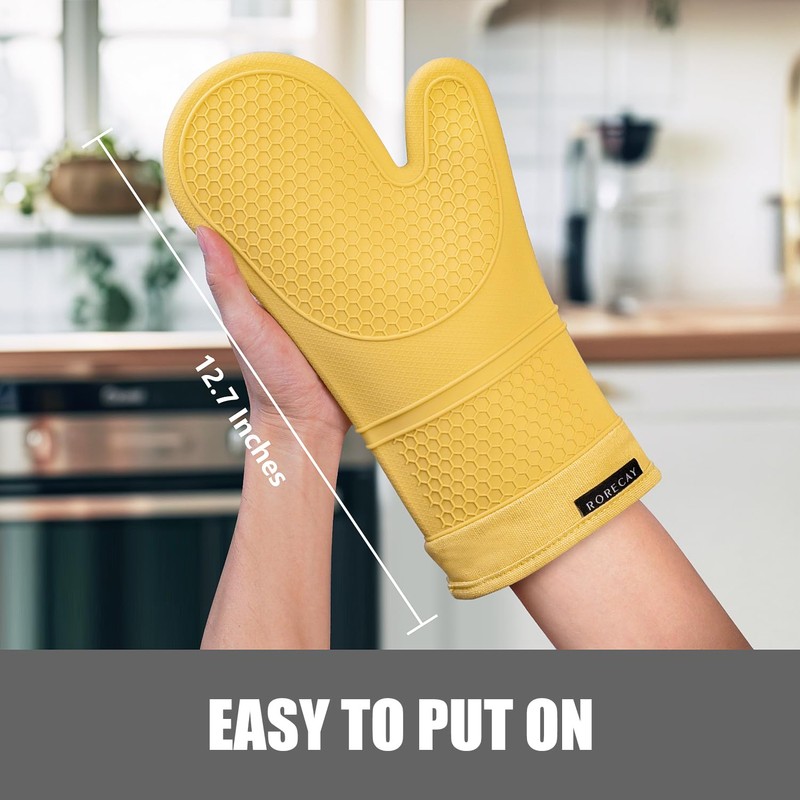 Rorecay Oven Mitts and Pot Holders Sets 6pcs, Extra Long
