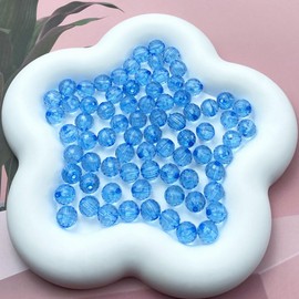 Tingoons 1000 PCS 6mm Acrylic Round Faceted Beads Crystal Spacer Beads Multiple Faceted Loose Beads for DIY Jewelry Making Bracelet Necklace Earring Wind Chimes Wine Charms Sun Catchers(Light Blue)