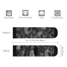 DQSSX SK Cool Skull Novelty Crew Socks Crazy Dress Socks Funny Skull Gifts For Men Women