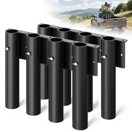 HEIWUKONG Shovel Holder for Truck, 8-Holes in 2 Grouped Metal Truck Shovel Mount/Rack, Heavy Duty Trailer Tool Rack for Rakes, Hoes, Trimmers, Lawn & Landscape Hand Tools (Bed/Box Mount Upgrade)