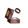 LerchPhi Hammered Black Tungsten Ring with KOA Wood Inlay, Men's