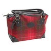 Wild Scottish Deerskin Designer Leather Red Tartan Check Harris Tweed