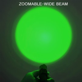 XYSRZ 4 Pack One Mode Green Light Flashlight with Clip Zoomable Green LED Flashlight Green Flashlight for Hunting Fishing Night Observation