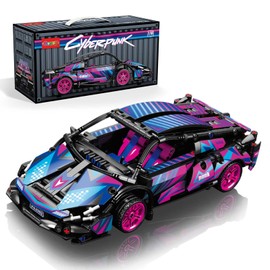 Sosuy 1:18 Super Sports Car Model Building Bricks Sets - 586pcs MOC Cyberpunk Rally Car Raceing Engineering Toys for Play and Display - Model Toy Gift Idea for Adults Boys