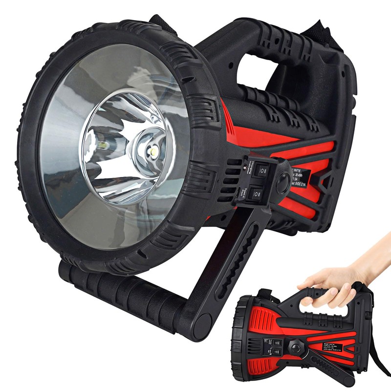 Rechargeable Spotlights Handheld, 10000LM Cool Giant Remote Spotlight for Hunting,
