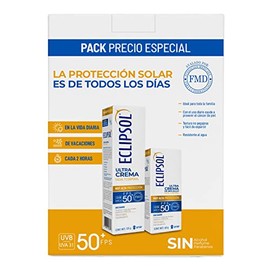Eclipsol - Ultra Crema FPS 50+, Protector Solar Facial y Corporal, 2 Pzas