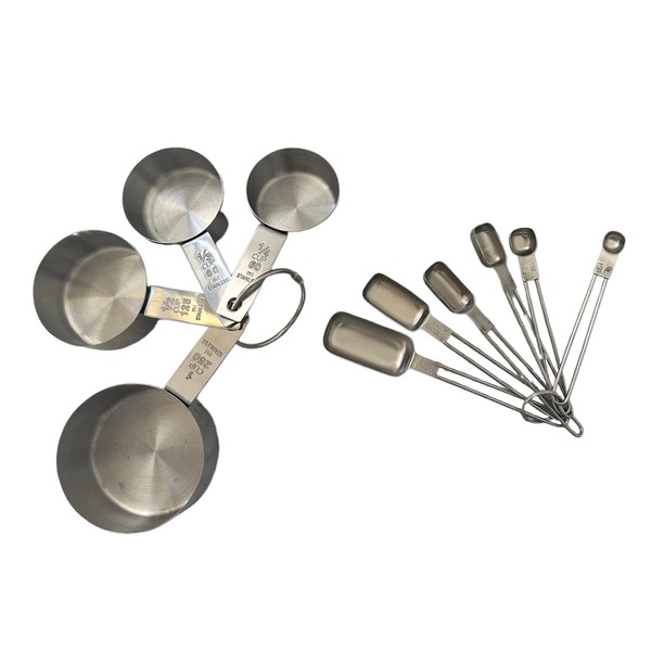 Fox Run Stainless Steel Measuring Cup/Spoon Set, Silver, 6.5 x 3.2 x 2"
