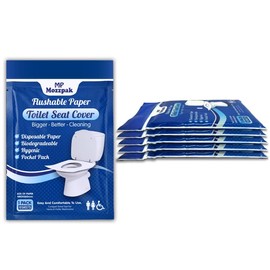 MP MOZZPAK Toilet Seat Covers Disposable (60 Pack) - XL Flushable Disposable Toilet Seat Cover for Kids Potty Training, Adults - 100% Biodegradable - Travel Essential Accessories for Airplane, Camping