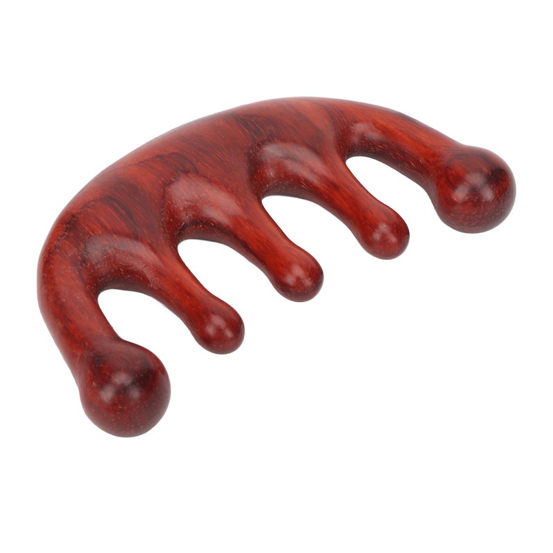 Scalping Massage Comb 5 Teeth Sandalwood Gua Sha Handheld Portable
