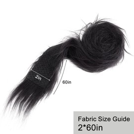 letsinstyle 2 Pcs 2 Inches Black White Faux Fur Ribbons, Fluffy Fuzzy Trim Faux Fur Fabric Roll, Christmas Furry Patch Ribbon for Winter Costume Gnome Beard Fur Ball Carpet Pet Pad