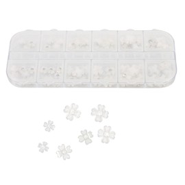 Healeved Nail Art Patches Flower Design Nail Decorations for Women of Shell Flower Five-Petal Ornaments for Manicure