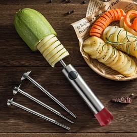 PURPLELILY Stainless Steel Zucchini Zucchini Cucumber Corer Fruit Corer Tool Silver 304 Stainless Steel Handle