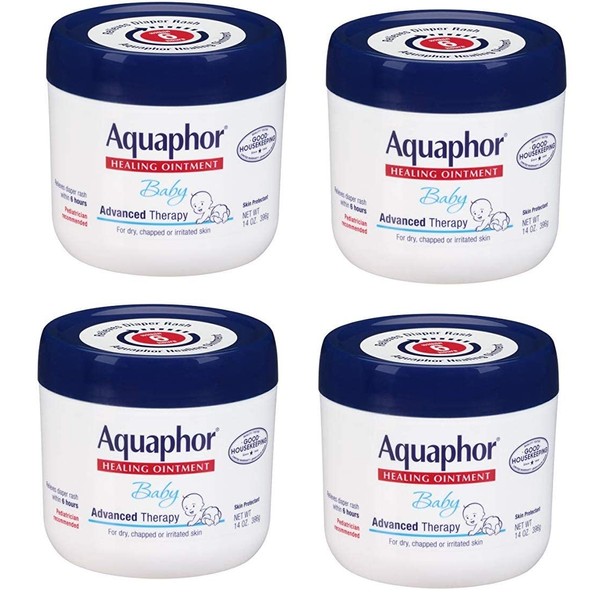 Aquaphor Baby Healing Ointment Advanced Therapy Skin Protectant, 14 Ounce, 4 Pack