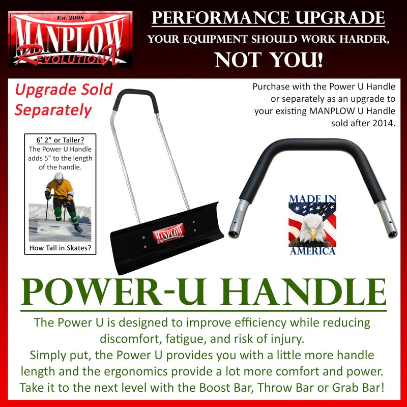 MANPLOW RevolutionX Snow Pusher with U Handle (48 Inch)