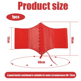 LJFEA Women's Corset Belt Leather Lace Corset Elastic Waist Vintage Corset Belt, pink