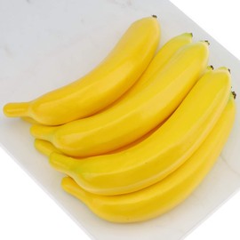 Woration Artificial Banana Fruit Simulation Lifelike Faux Plastic Yellow Bananas Decor Realistic Home Kitchen Party Table Centerpieces 8 PCS Set