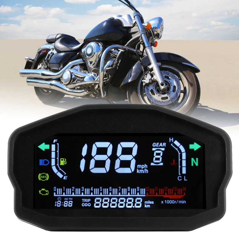 Motorcycle Speedmeter Fuel Level Gauge Refit LCD Instrument for 1/2/4