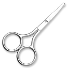 FEITA Small Nose Hair Scissors Round Tip Design, Men's Grooming Scissors Professional Facial Safety Scissors Beauty for Woman Makeup, Eyebrow, Lashes, Mustache