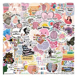 110 Pcs Mental Health Stickers for Teens Girls Kid Incentive Gift,Nordic Style Stickers for Skateboard,Guitar,Phone,Bicycle,Water Bottles,Graffiti Decoration Waterproof Vinyl for Wall