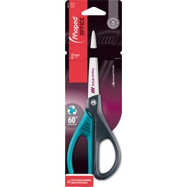 Maped - Essentials Green Deco Scissors, 21 cm, Asymmetrical, Ergonomic 2D Handles, Timeless Design, Trendy Handle Colours