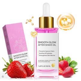 Strawberry Vanilla After Shave Oil Women for Smooth Skin, Soft Serve After Shaving Oil Soothing & Hydrating Shave Serum Prevent Ingrown Hair & Dryness 1.69FL.OZ