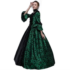 Women's Rococo 18th Century Ball Gowns Medieval Renaissance Gothic Victorian Dresses Masquerade Vampire Costume