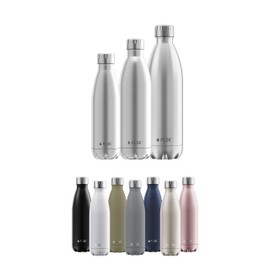 FLSK Stainless Steel Drinking Bottle, Suitable for Carbonic Acid, Insulated Bottle Keeps Hot for 18 Hours and Cold for 24 Hours, BPA-Free and Rustproof, Stainless, 750 ml