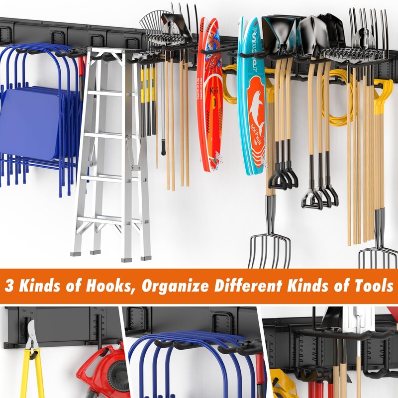 Housolution Heavy Duty Garden Tool Organizer 64 Inch - 18Pack