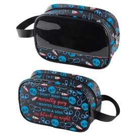 Dark Romance Book Inspired Gift Skull Clear Cosmetic Bag Dark Romance Bookish Gift for Book Nerd (AS Night BagCA)