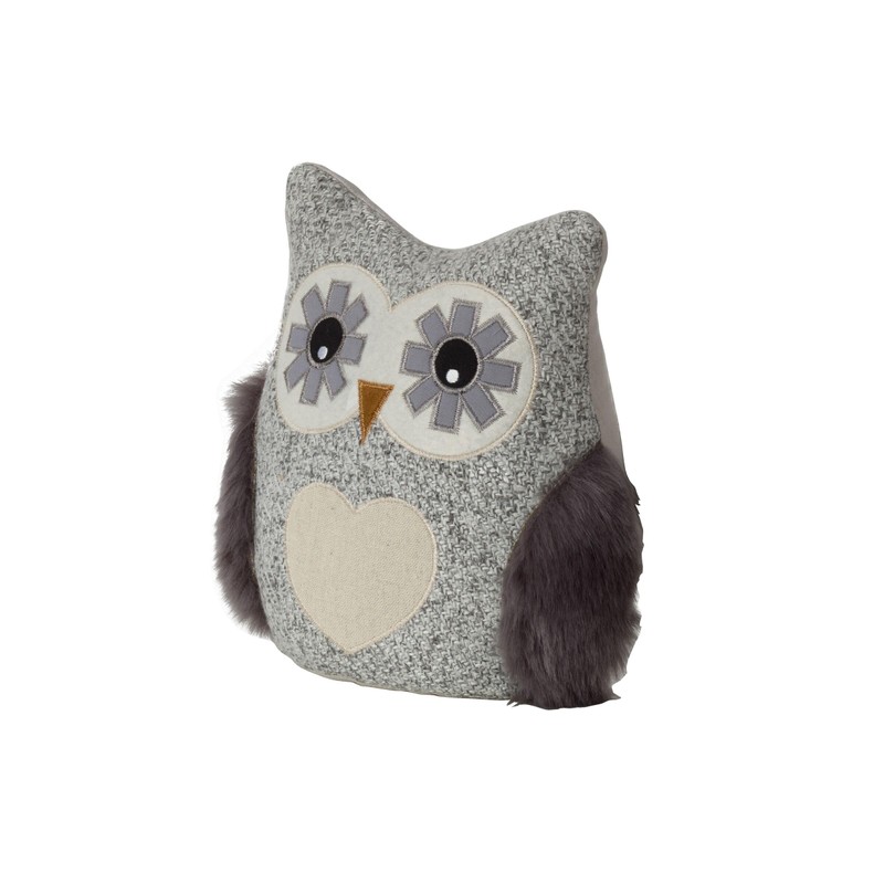 Elements Decorative Polyester Owl Door Stopper, Gray