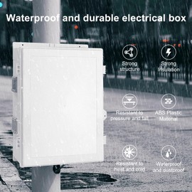 Namunanee Outdoor Electrical Junction Box, ABS Water Resistant Enclosure with Internal Mounting Panel & Hinged Cover (18.1" H* 12.6" L* 4.3" W)