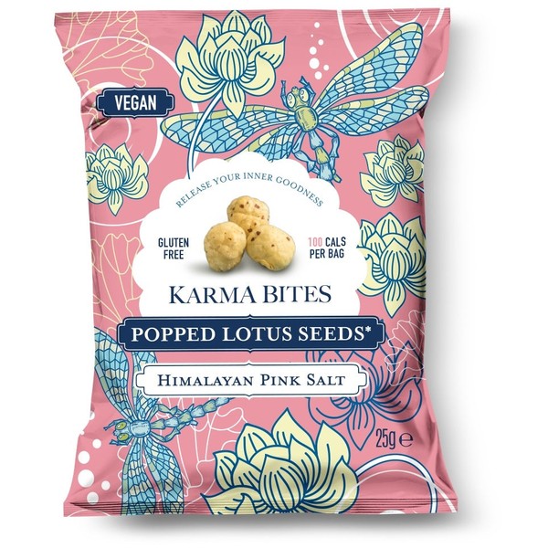 Karma Bites Popped Lotus Seeds Himalayan Pink Salt 25g x 5 packets